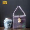 Hũ trà men cổ cùng túi đựng (HT09)