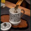 Cốc uống trà bằng bạc thủ công CTB1