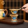 Lọc trà bằng bạc thủ công mạ vàng 24k LTB2
