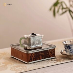 Ấm trà bạc chế tác thủ công tinh xảo ATB115